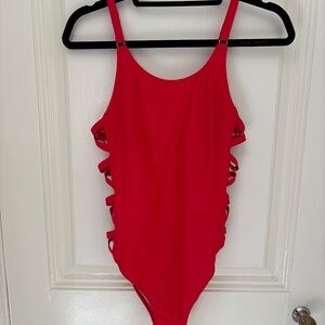 Lace up One Piece Swimsuit